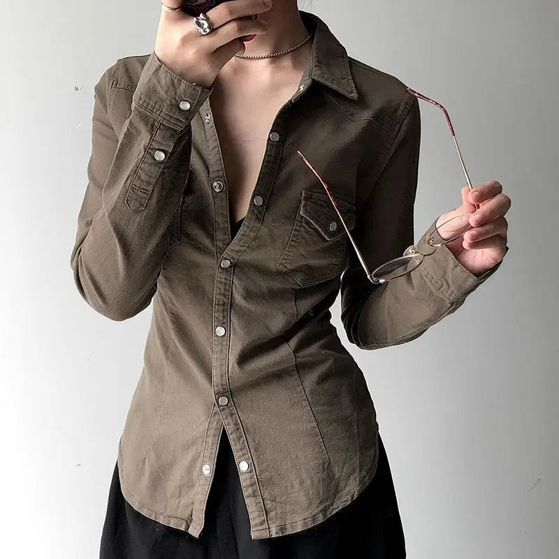 Denivelle Slim Fit Denim Shirt - Veryra