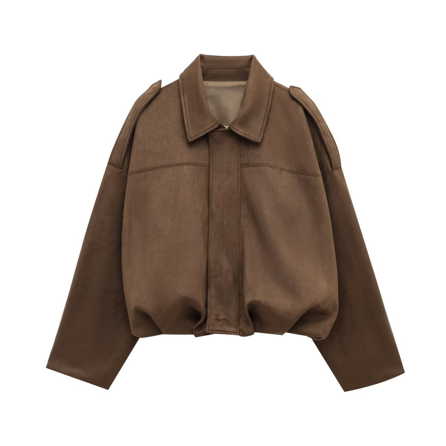 Suede Bomber Jacket Coat - Veryra