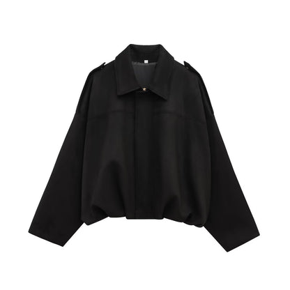 Suede Bomber Jacket Coat - Veryra