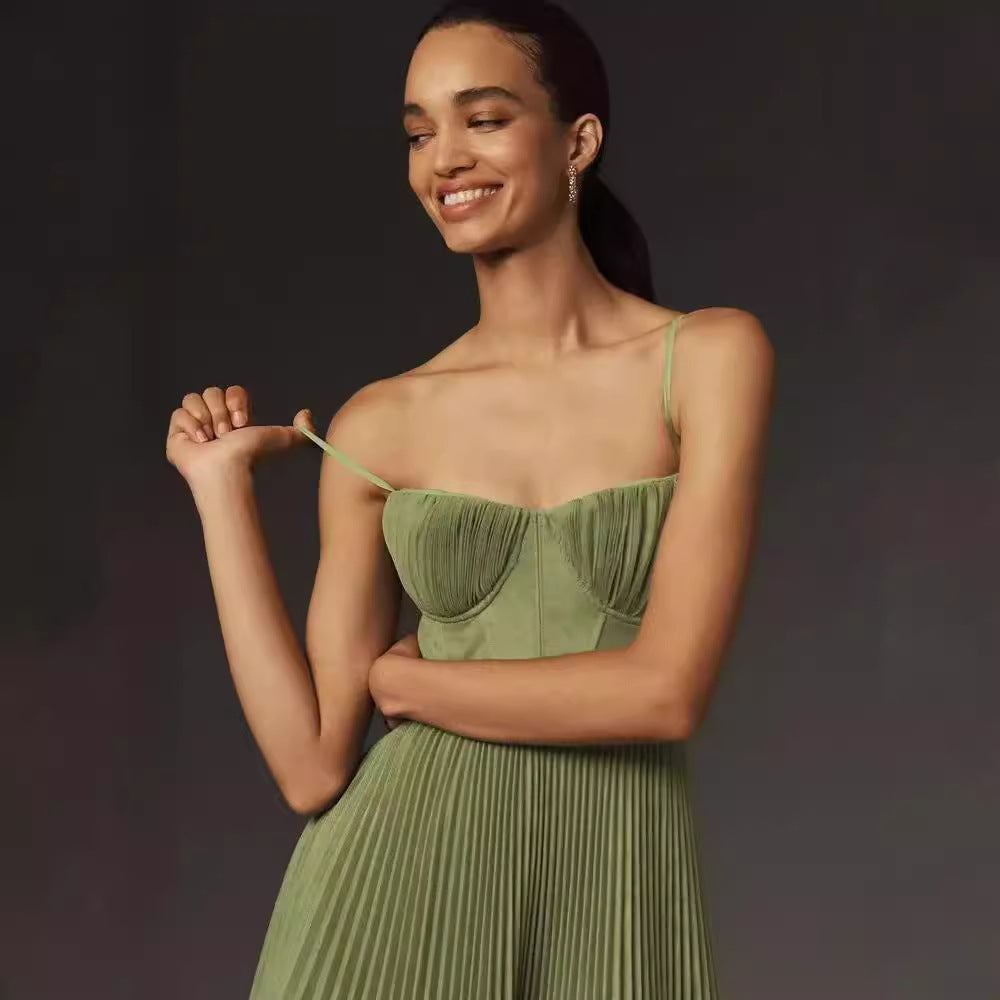 Ovaria Sling Backless Sleeveless Slim Fit Dress null