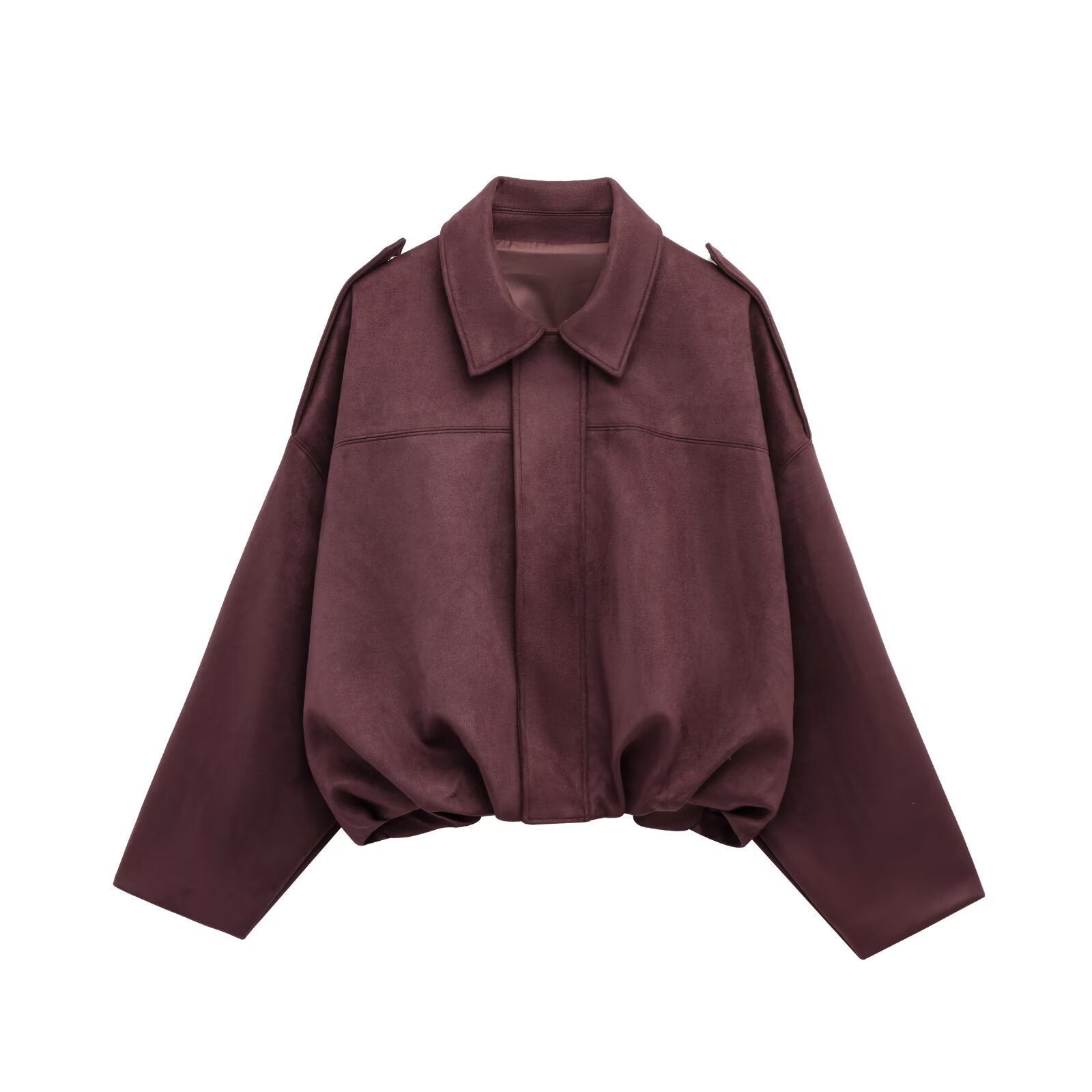 Suede Bomber Jacket Coat - Veryra
