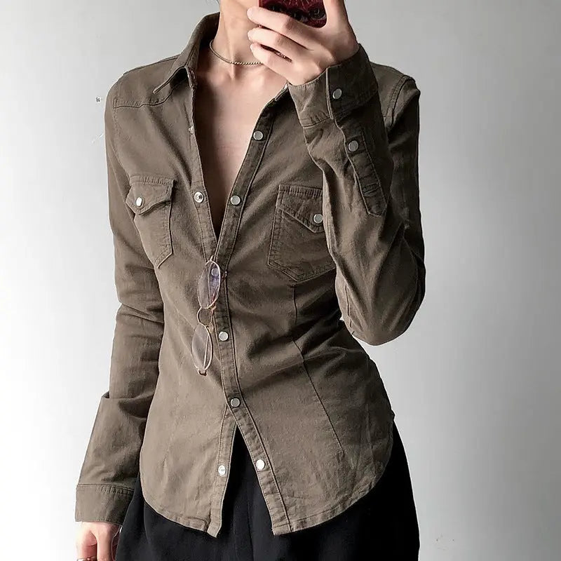 Denivelle Slim Fit Denim Shirt - Veryra