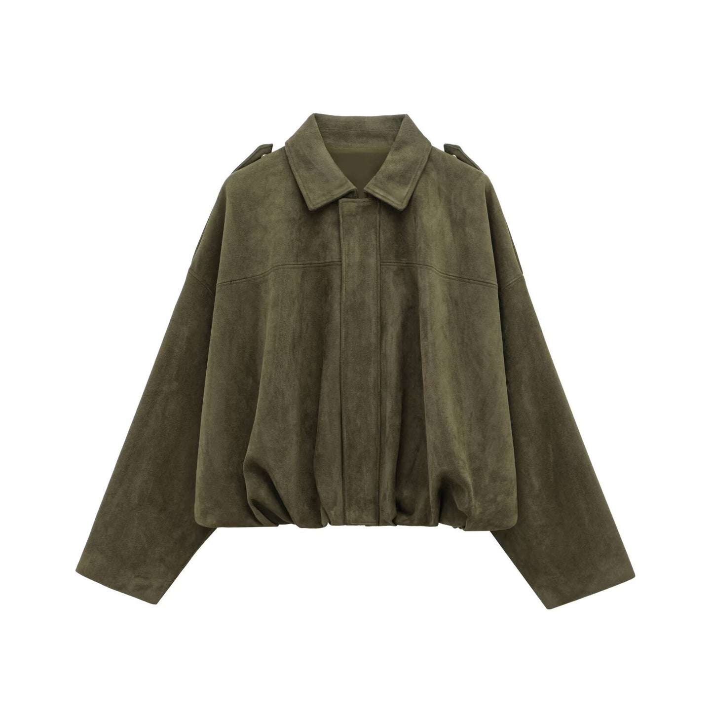 Suede Bomber Jacket Coat - Veryra