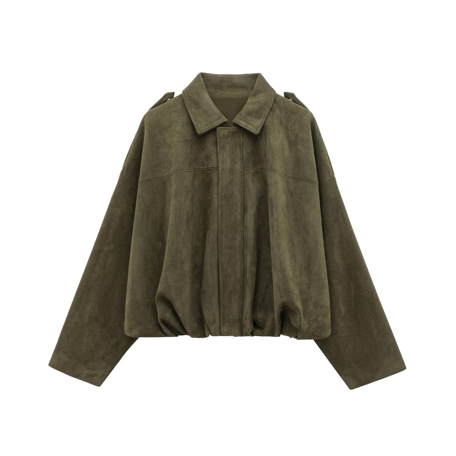 Suede Bomber Jacket Coat - Veryra