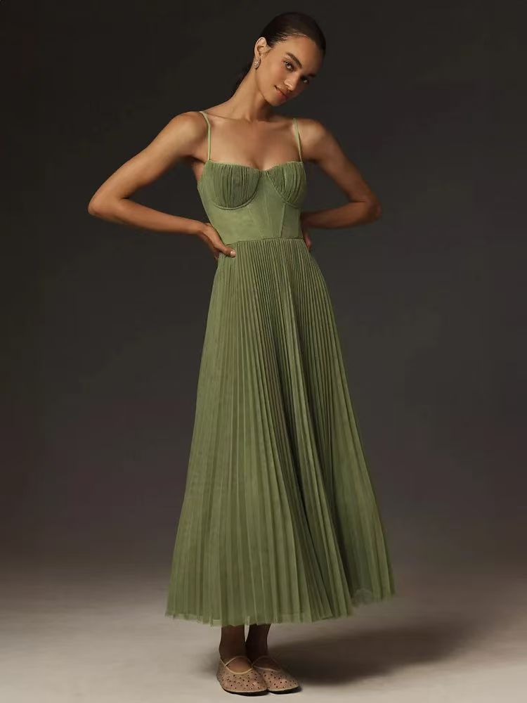 Ovaria Sling Backless Sleeveless Slim Fit Dress null